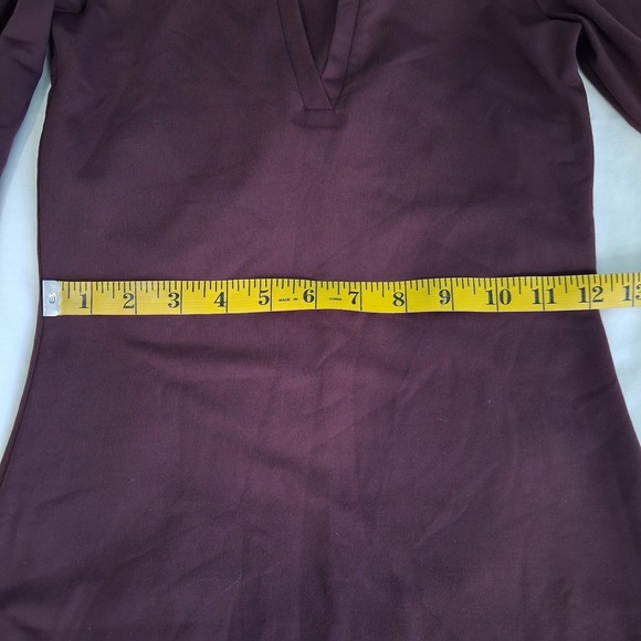 Babaton Contour Polo Long Sleeve Dress Women's Size Small Maroon Preppy Career - Picture 6 of 15